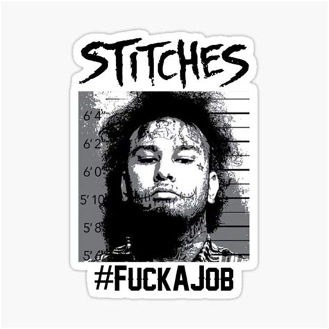 "Stitches Rapper Merch Mug Shot" Sticker by Winifredunique | Redbubble