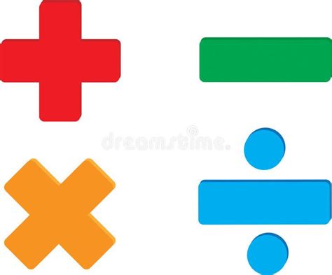 Math symbols. Vector image of addition, subtraction, multiplication and ...