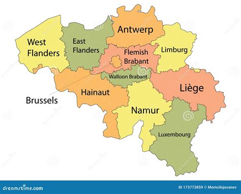 Regions of Belgium stock vector. Illustration of belgium - 173773859