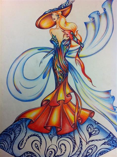 Abstract Art Fashion Drawing by Natasha Russu