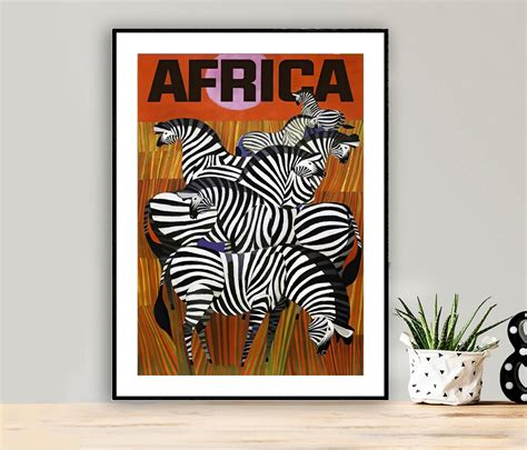 Africa Vintage Travel Poster Poster Paper or Canvas Print / Gift Idea ...