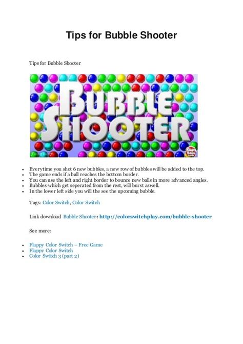 Tips for Bubble Shooter