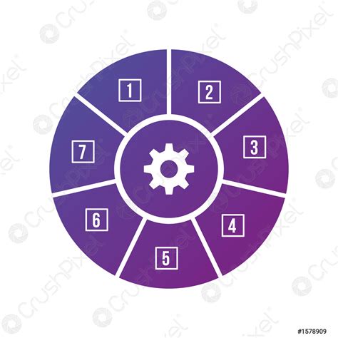 Infographic circle element Chart, graph, diagram with 7 steps, options ...