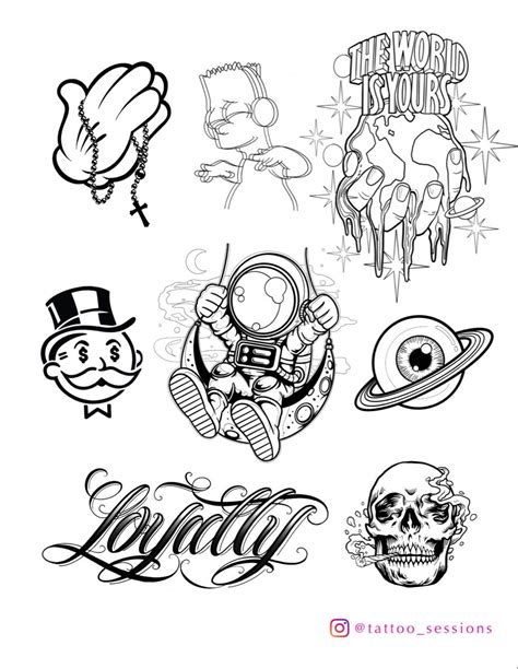 Tattoo flash sheet | Ide tato, Tato, Ide