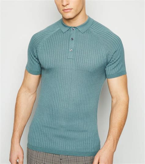 Men's Teal Knit Muscle Fit Polo Shirt | AA Sourcing LTD