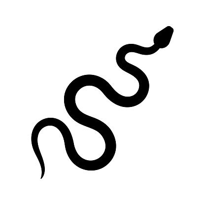 Snake Silhouette Black Vector Icon Stock Illustration - Download Image ...