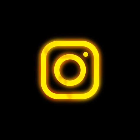 Download Instagram Neon Yellow Logo Black Background | Wallpapers.com