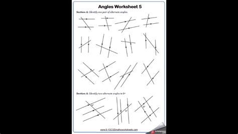 Maths Worksheet Alternate Angles - YouTube