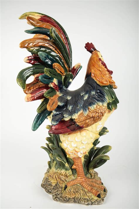 Italian Ceramic Rooster Figurine | EBTH