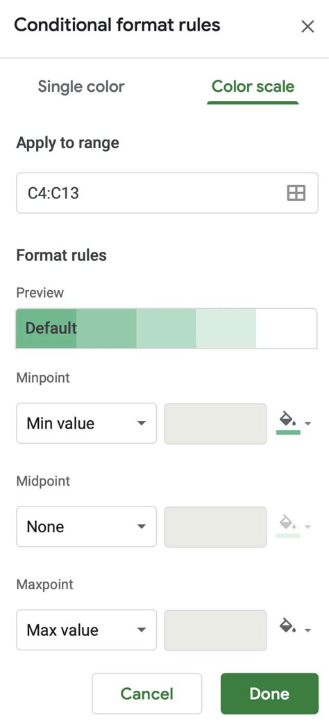 How to Apply a Color Scale Based on Values in Google Sheets - Sheetaki