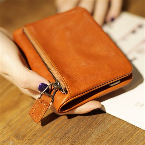 Small Brown Leather Womens Wallet Purse Handmade Clutch for Women – igemstonejewelry