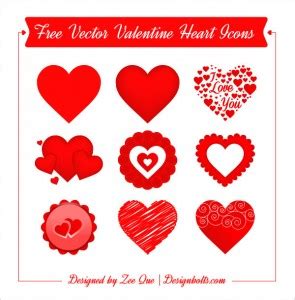 Free Vector Valentine Heart Icons | PNGs & .Ai File