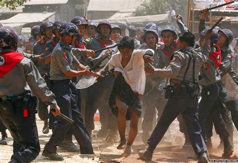 Education protests in Myanmar attacked by riot cops: Aung San Suu Kyi ...