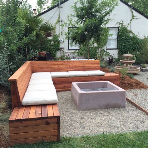 We sealed it then added cushions | Backyard seating area, Diy outdoor ...