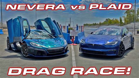 Tesla Model S Plaid vs Rimac Nevera Drag Race