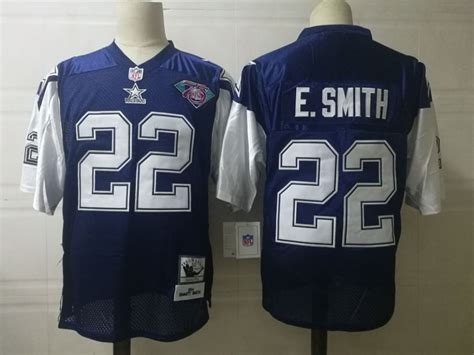 Dallas Cowboys #22 Emmitt Smith Navy Thanksgivings 75TH Throwback Jersey