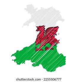 Wales Map Color Hand Drawn Sketch Stock Vector (Royalty Free) 2255506777 | Shutterstock