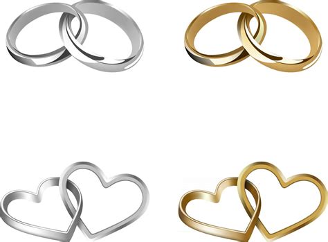 set of interlocking gold and silver wedding rings 2517781 Vector Art at ...