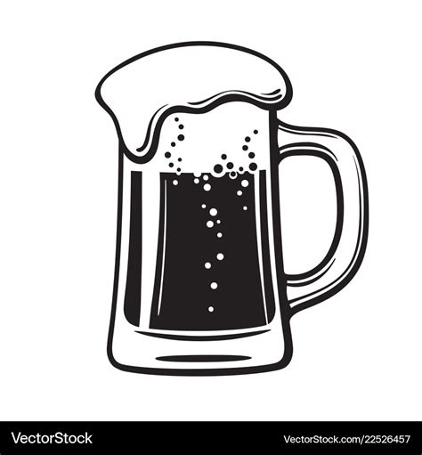 Glass mug of beer hand drawn Royalty Free Vector Image