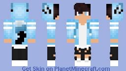 blue hoodie wolf boy Minecraft Skin