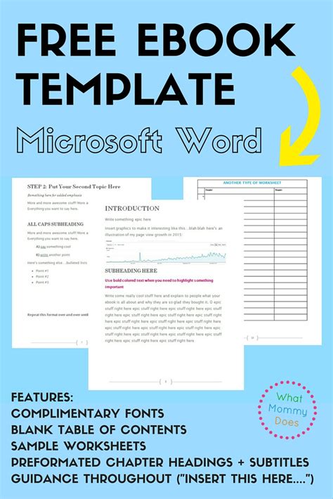 Free Ebook Template - Preformatted Word Document - What Mommy Does