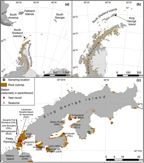 Map of study area. a, b Location of the South Shetland Islands in ...