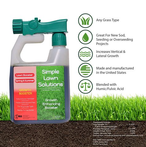 Simple Lawn Solutions Extreme Grass Growth Lawn Booster- Natural Liquid ...