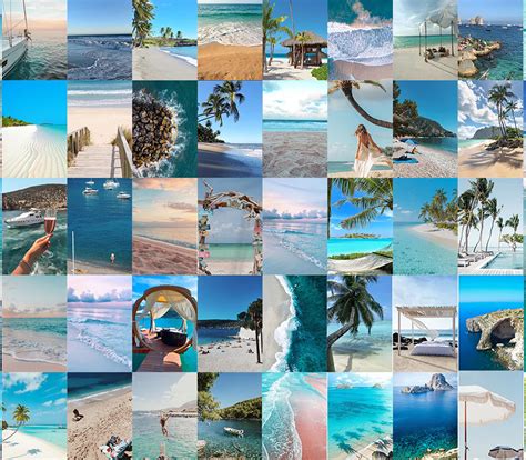 80 Pcs Blue Ocean Wall Collage Kit Beach Blue Aesthetic | Etsy Ireland