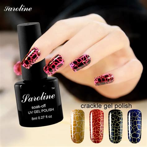 Saroline Crack Nail Polish Personality Art Crackling Gel Varnish ...