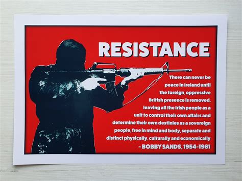 Resistance A3 print with Bobby Sands quote. | Proclamation Prints