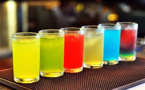 Download Cocktail Drinks Glass Different Colors Wallpaper | Wallpapers.com