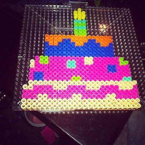 Birthday cake perler beads by clayton_saunders | Perler beads designs, Perler bead patterns ...