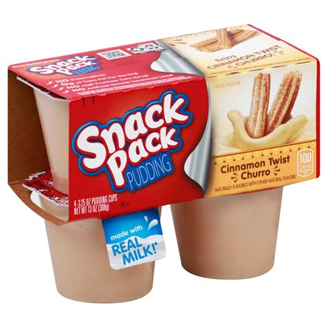 Hunt's Snack Pack Cinnamon Twist Churro Pudding Cups - Shop Pudding ...