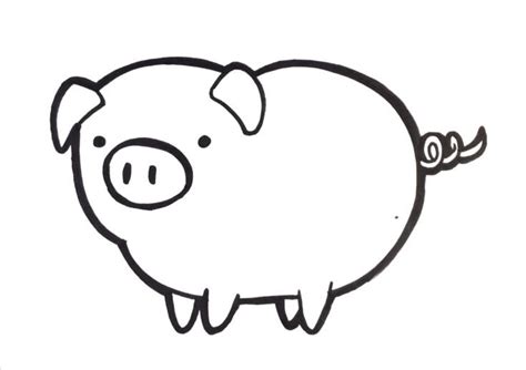 Easy Drawing Of A Pig / How To Draw A Cute Pig Easy Draw Pig For Kids ...