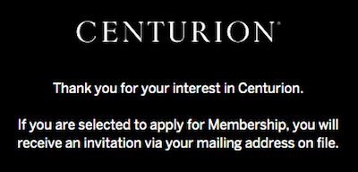 Amex Cardholders Can Request A Centurion Invitation - One Mile at a Time