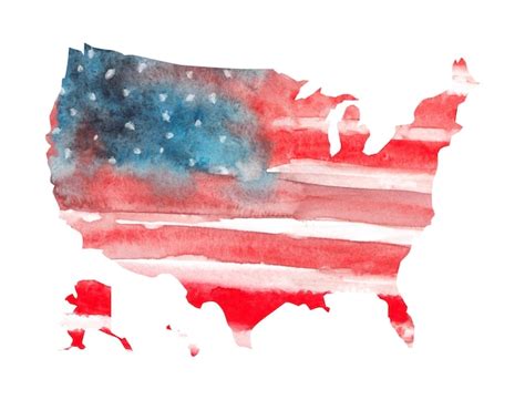 Premium Photo | United states map watercolor illustration