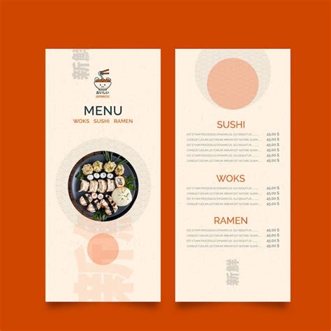 Free Vector | Japanese restaurant menu template