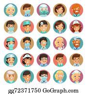 1 Doctors Cartoon Characters Icons Set3 Clip Art | Royalty Free - GoGraph