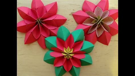 How to fold a poinsettia flower, origami - YouTube