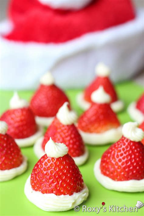 Strawberry and Cream Cheese Santa Hats - Easiest Christmas Treat