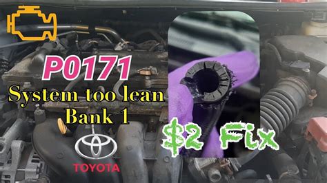 P0171 Code System too lean Bank 1 Diagnosed and Resolved | Toyota Corolla - YouTube