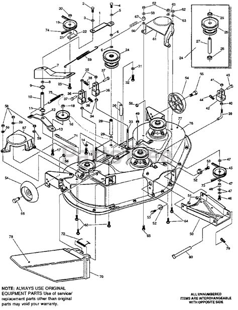 Husqvarna 4140 H - Husqvarna 46" Lawn Tractor (1991-01) Mower Deck (A) Parts Lookup with ...