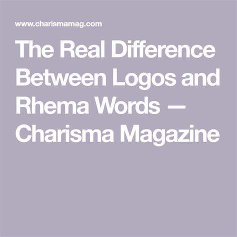 Rhema word and logos word - billnaxre