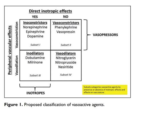 Classification of inotropes and vasopressors | Deranged Physiology