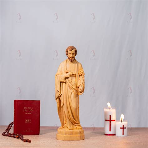 St. Joseph the Worker Statue | Hand Carved | Multiple Sizes - J&M Catholic