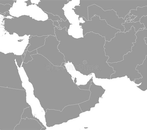 Map Middle East Vector. Gray Similar Middle East Map Blank Vector on Transparent Background ...
