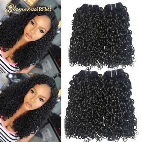 Kinky Curly Funmi Double Drawn Human Hair Weft Pixie Curl Fumi Hair Bundles 1 3 4 PCS Thick End ...