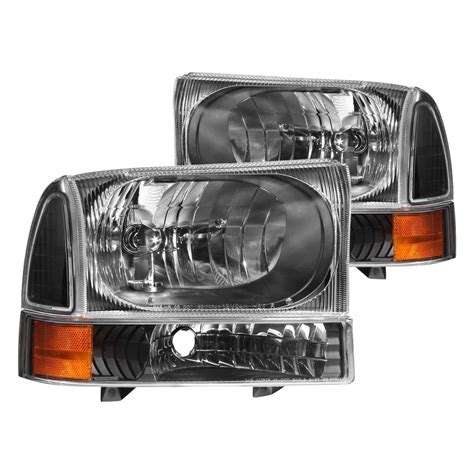 Anzo® - Ford F-350 / F-350 Super Duty with Factory Halogen Headlights 1999 Black Euro Headlights ...