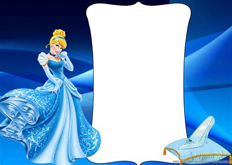 (FREE PRINTABLE) – Princess Cinderella Birthday Invitation Templates ...