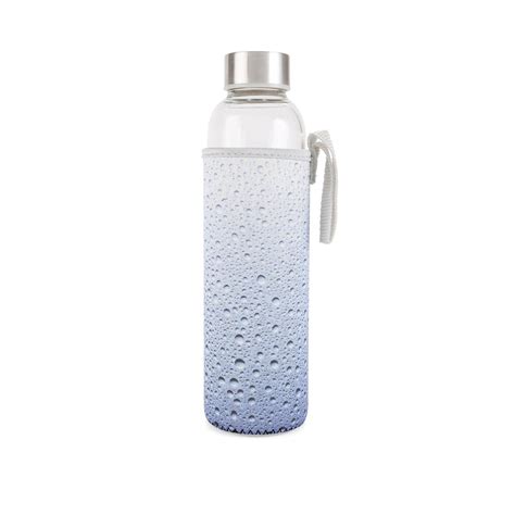 Eco-friendly 20 oz glass bottle with removable neoprene sleeve and ...